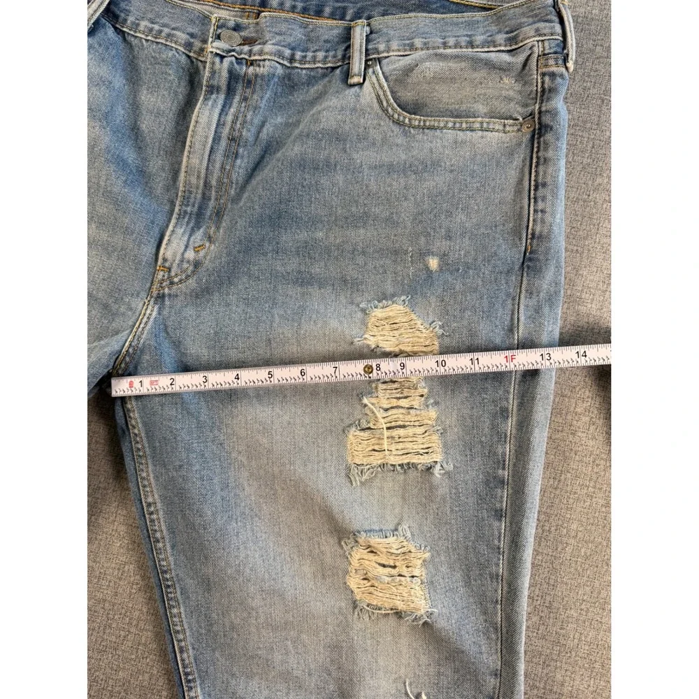 Levis 511 Slim Fit Distressed Denim Shorts Mens 42 Light Wash Cut Off Irregular
